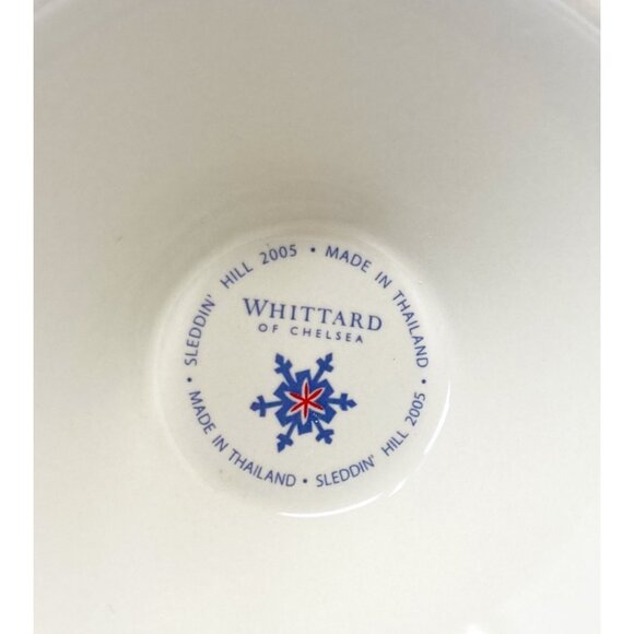 Whittard Of Chelsea Snowflake Latte Mugs Set Of 2 Multicolor Ceramic 2005 Made I - Picture 2 of 4